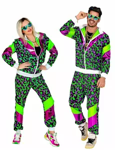 Neonowy dres w panterkę dla dorosłych, Rozmiar: Small