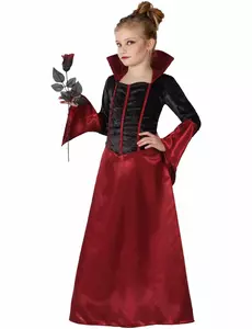 Halloweenowy kostium wampira w kolorze czerwonym i czarnym, Rozmiar: 5-6 lat (115/130 cm)