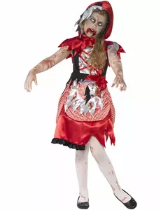 Kostium Zombie Czerwony Kapturek dla dziewczynki, Rozmiar: 4-6 lat (115/128 cm)