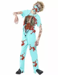 Kostium lekarza zombie dla dzieci na Halloween, Rozmiar: 7-9 lat (130/143 cm)