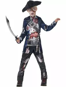 Halloweenowy kostium pirata zombie, Rozmiar: 4-6 lat (115/128 cm)