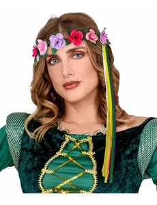 Wielokolorowy Kwiatowy Pierścień do Włosów dla Elf Hippy Wróżka