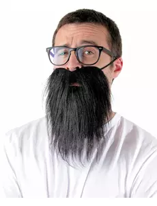 Dorosła Czarna Broda Hipster