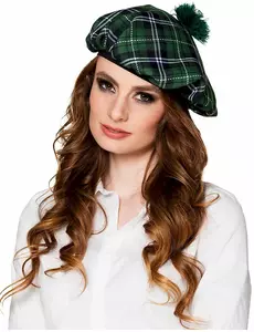 Dorosły zielony szkocki beret