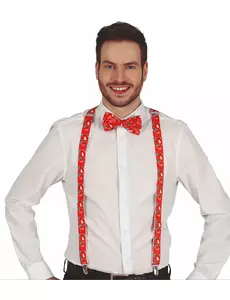 Czerwone świąteczne szelki dla dorosłych