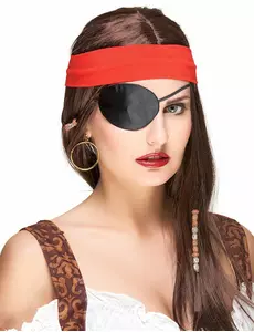 Czarna przepaska na oko dla dorosłych piratów