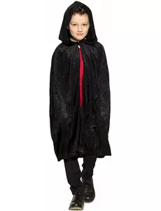 Dziecięca czarna peleryna welurowa 115 cm