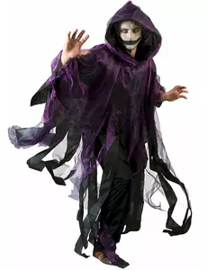 Dorosła peleryna na Halloween — fioletowo-czarna