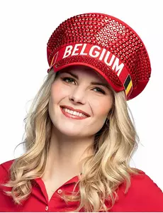 Czapka kibica Belgii dla dorosłych z kryształkami