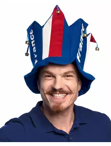 Czapka kibica z Francji dla dorosłych z dzwonkiem