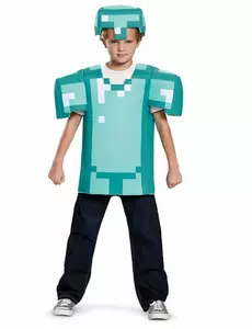 Kostium zbroja Minecraft™ dla dzieci, Rozmiar: 7-8 lat (124 - 136 cm)