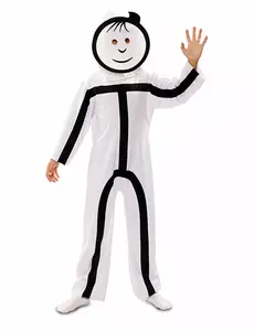 Kostium z dziecięcymi maskami Stickman, Rozmiar: 3-4 lat(92-104 cm)