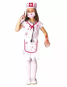 Kostium biała pielęgniarka zombie dla dziewczynki, Rozmiar: 9 lat (125-135 cm)