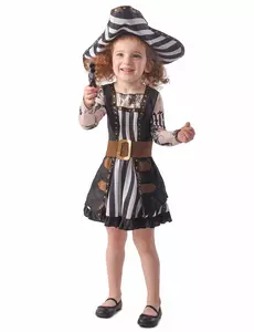 Strój pirata z tatuażami dla dziewczynek, Rozmiar: 10-12 lat (130-140 cm)