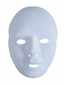 Plastikowa biała maska dla dorosłych
