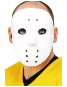 Plastikowa biała maska hokejowa dla dorosłych