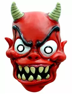 Czerwona maska demona dla dorosłych na Halloween