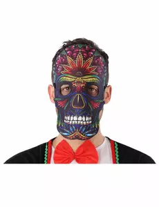 Maska z efektem skóry i filcu dla dorosłych dia de los muertos