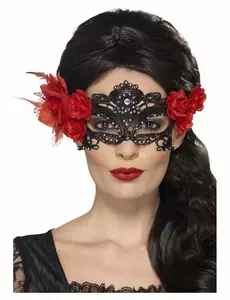 Czarna koronkowa maska Dia de los Muertos dla dorosłych