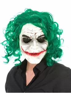 Halloweenowa maska lateksowa psycho arlekin dla dorosłych