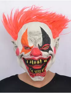 Maska lateksowa dla dorosłych piekielnego klauna na Halloween