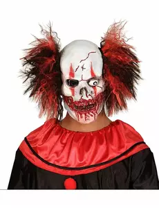 Halloweenowa maska krwawa czerwona lateksowa klauna