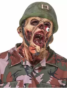 Maska lateksowa żołnierz zombie dla dorosłych
