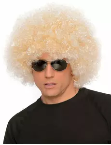 Gigantyczna blond peruka afro z lat 70.