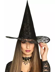 Koronkowy kapelusz czarownicy Halloween dla dorosłych