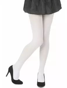 Białe nieprzezroczyste rajstopy dla dorosłych