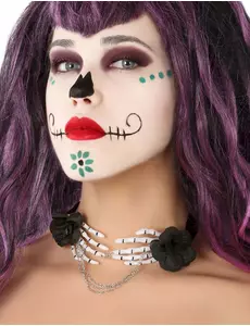 Dia de los muertos naszyjnik szkieletowych rąk dla dorosłych