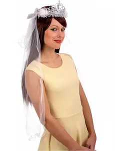 Srebrna tiara z welonem
