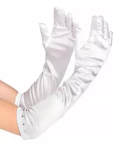 Długie białe rękawiczki dziecięce