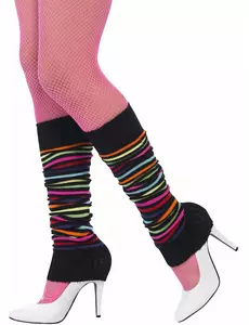 Legginsy damskie w czarno-kolorowe paski