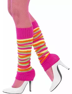 Damskie legginsy w różowe i wielokolorowe paski