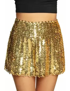 Złota cekinowa spódnica damska
