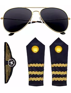 Zestaw akcesoriów dla pilotów linii lotniczych dla dorosłych