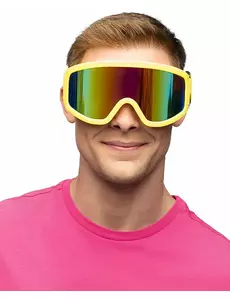 Fluorescencyjne żółte gogle narciarskie dla dorosłych