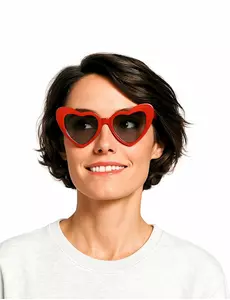 Okulary z czerwonymi sercami w stylu vintage