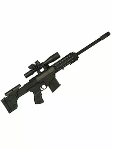 Czarny plastikowy pistolet maszynowy dziecka