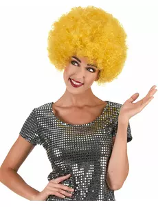 Peruka Afro Comfort żółta Disco dla dorosłych
