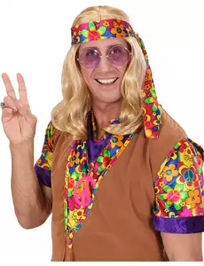 Peruka dla dorosłych hippie blond