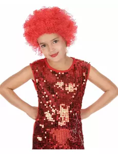 Peruka disco czerwona dla dzieci