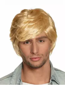 Męska blond krótka peruka retro