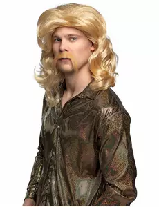 Męska blond peruka i wąsy