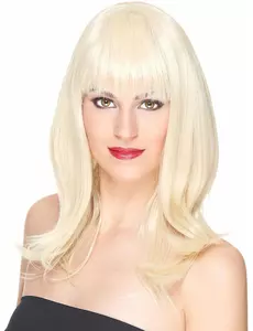 Luksusowa blond peruka damska średniej długości - 170g