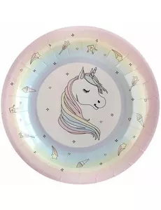 10 talerzy papierowych Jednorożec 22,5 cm