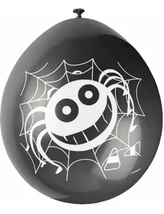 10 balonów lateksowych czarno-pomarańczowych pająk 23cm