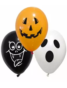10 upiornych halloweenowych balonów lateksowych 28cm