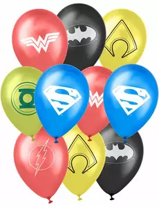 10 balonów lateksowych Justice League™ 25 x 32 cm